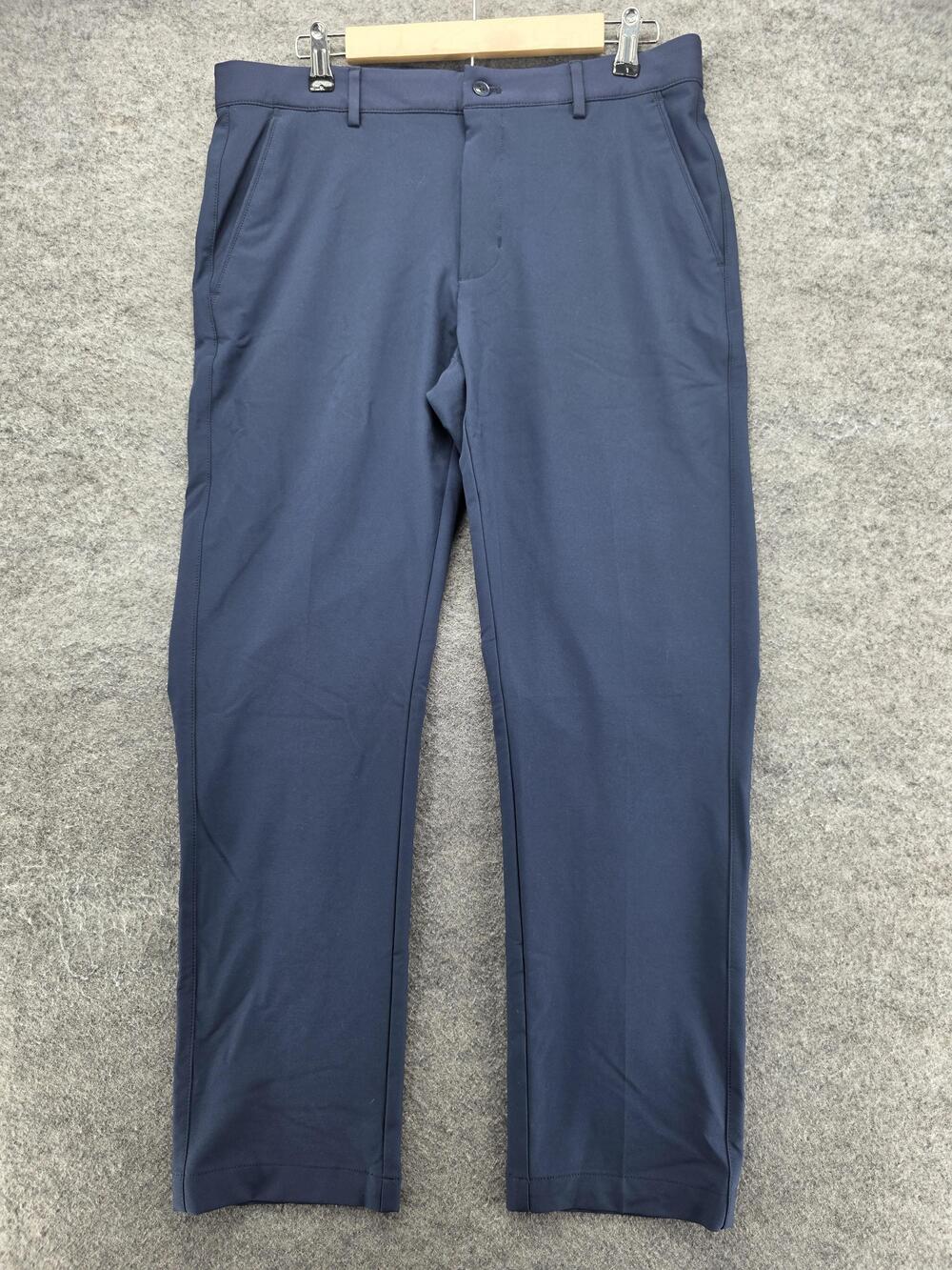 Greg Norman Pants Mens 34x29 Blue Slim Fit Dress Stretch Microfiber Flat Front